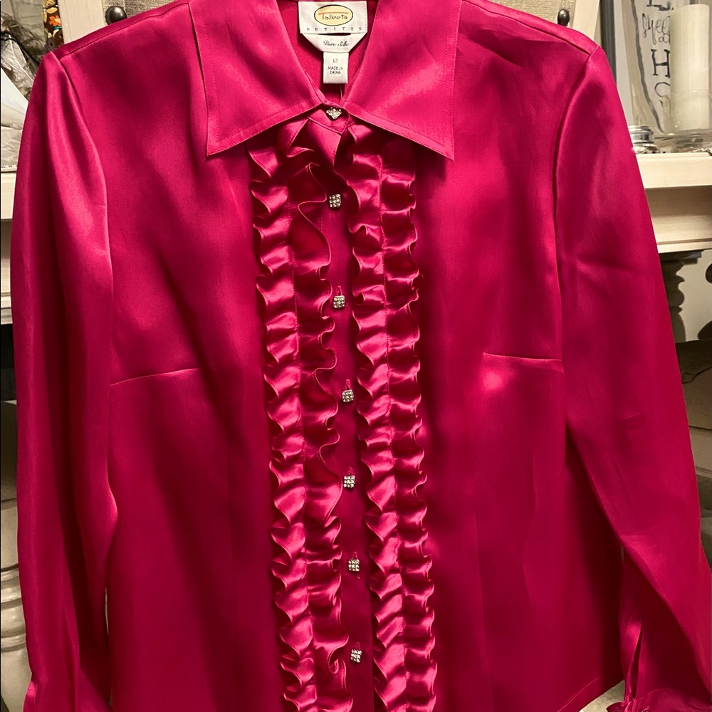 Talbots Blouse trimmed with rhinestones